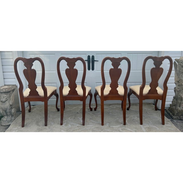 Brown Vtg. American Drew Set of Six Queen Anne Style Dining Chairs For Sale - Image 8 of 15