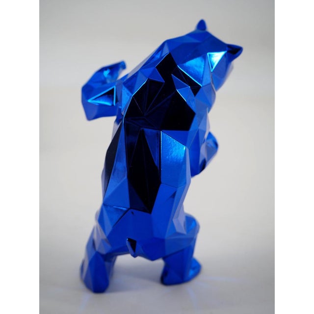 Blue Resin Standing Bear from Richard Orlinski For Sale - Image 4 of 8