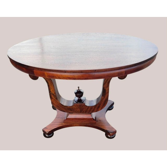 Mid 20th Century American Empire Solid Mahogany Center Table / Foyer Table For Sale In Philadelphia - Image 6 of 14