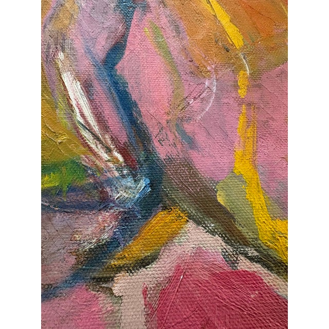Lovely mid-century modern Oil on canvas signed painting 1968. Beautiful colors and composition.