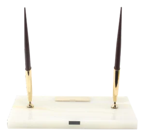 Vintage Sheaffer White Onyx Desk Pen Set