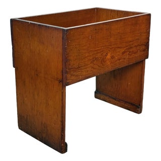 Antique Farmhouse Pine Bread Dough Box Trough Stand - 24" For Sale