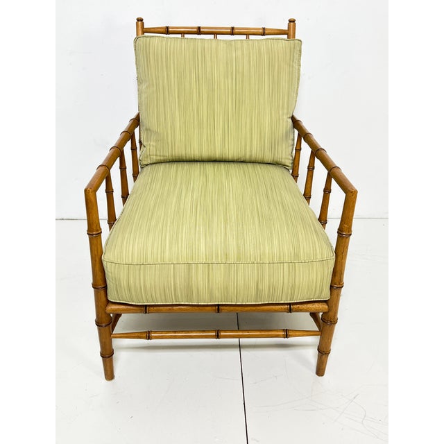 Chippendale Martha Stewart for Bernhardt French Chippendale Style Faux Bamboo Lounge Chair For Sale - Image 3 of 9