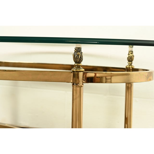 Metal LaBarge Hollywood Regency Brass and Glass Cocktail Table, Circa 1960s For Sale - Image 7 of 11