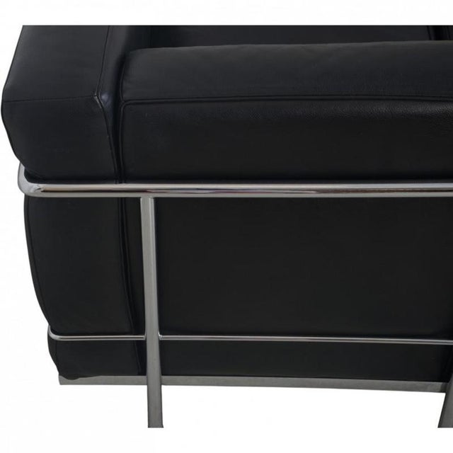 LC2 Three-Seater Sofa in Black Leather from Le Corbusier, 2000s For Sale - Image 18 of 18