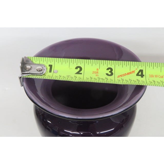 Purple Deep Purple Vase Two Tone Vintage Ceramic Flower Display Container 4749b For Sale - Image 8 of 8