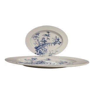 Late 20th Century Scalamandre Toile Tale Platters - A Pair For Sale
