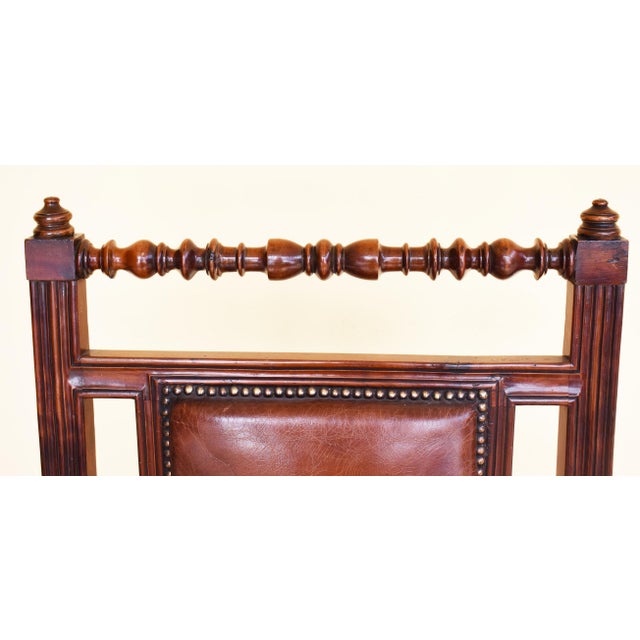 Set of 19th Century Victorian English Gothic Revival Walnut Armchairs For Sale - Image 9 of 13