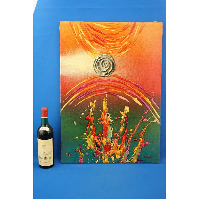 Aldo Damioli, Abstract Astronomy Material Composition, 1960s, Oil on Canvas For Sale - Image 8 of 11