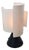 Table Lamp with 3-Blade Model in Milk Glass and Embossed Iron Base, 1970s For Sale
