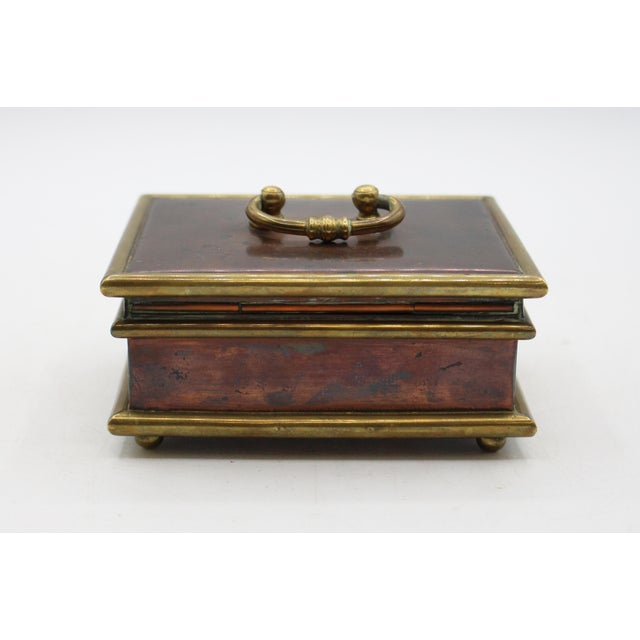 Circa 1800-1820 English Copper & Brass Jewelry Casket Box For Sale - Image 4 of 10