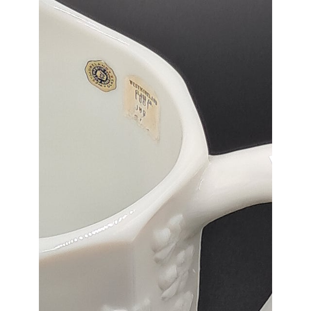 Westmorland Vintage Westmoreland Milk Glass Paneled Pitcher With Grapevine Design For Sale - Image 4 of 8