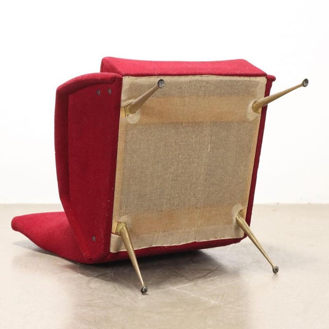 Set of Vintage Lounge Chairs in Fabric Foam and Brass, 1950s For Sale - Image 9 of 10