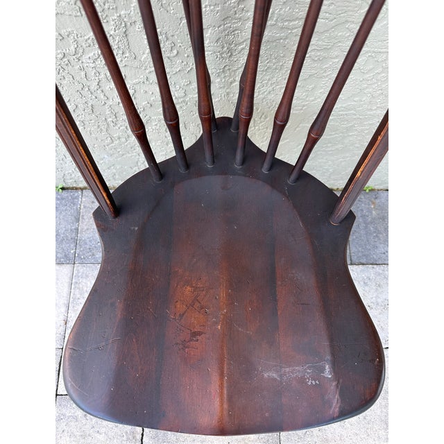 Brown Antique Early 20th Century Nichols & Stone Bow Back/Saddle Seat Colonial Windsor Chair For Sale - Image 8 of 12