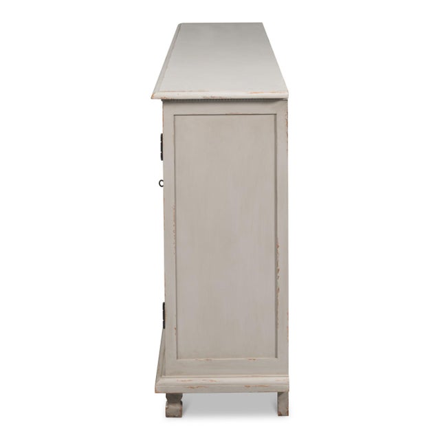 Not Yet Made - Made To Order Swedish Gustavian Reeded Sideboard in Soft Gray - 95" For Sale - Image 5 of 11