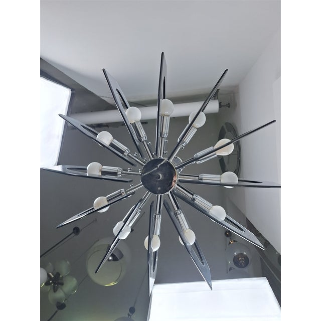 Chandelier in Chrome and Smoked Glass by Gino Paroldo for Dinodei, 1960s For Sale - Image 9 of 12