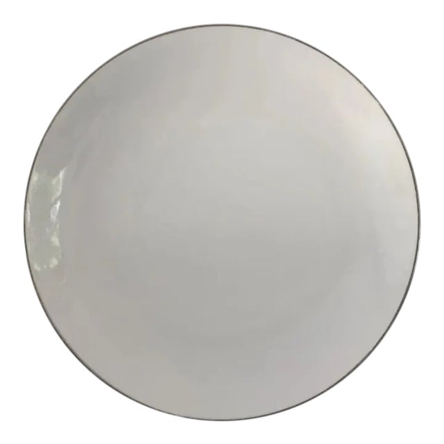 Contemporary Mikasa Fine China "Regal" Platinum Rim Chop Plate For Sale