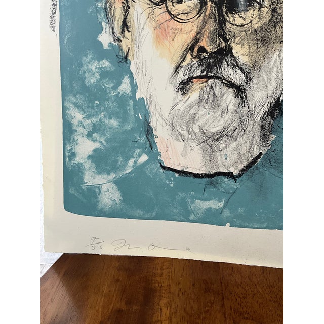 This striking original lithograph titled “Geppetto” is a centerpiece from Jim Dine renowned Pinocchio Suite (2006). A...