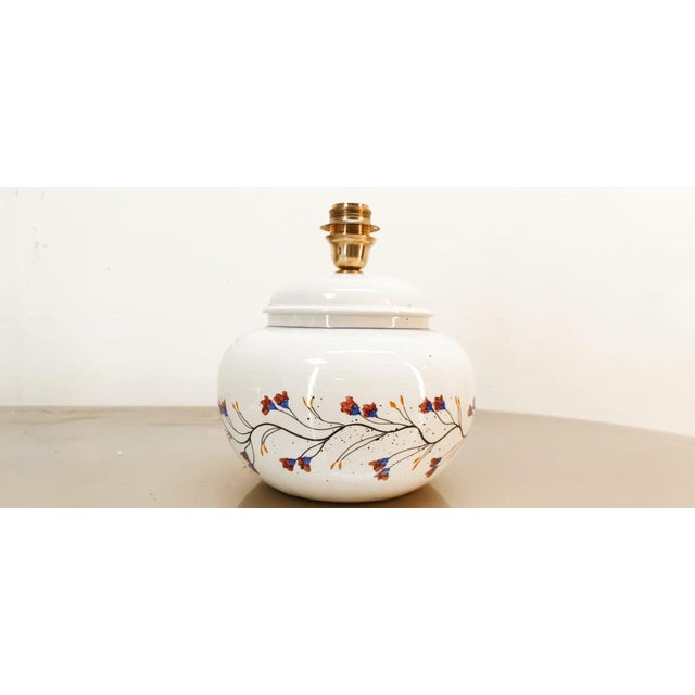 Ceramic Lamp with Floral Decorations For Sale - Image 10 of 14