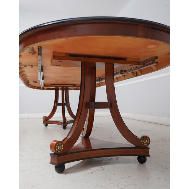 Century Neoclassical Cherry Walnut Dining Room Table For Sale - Image 11 of 12