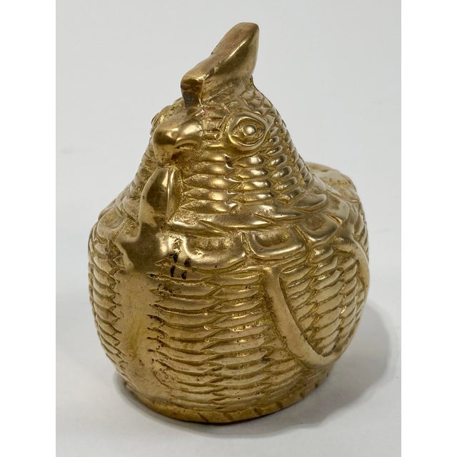 Vintage Brass Chicken Hen Paper Weight For Sale - Image 4 of 7