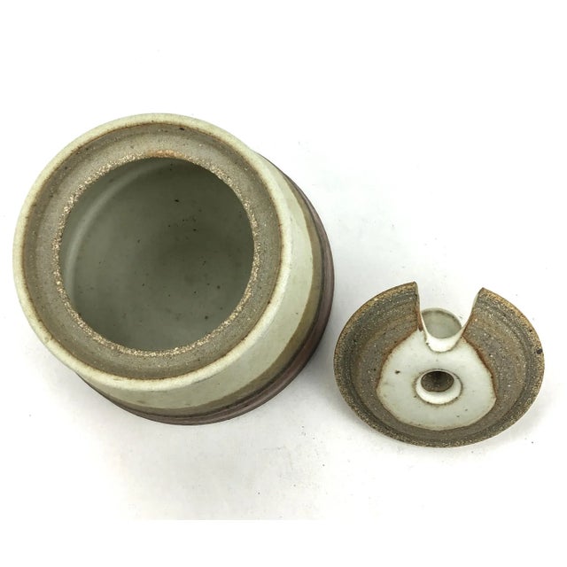 Ceramic Artisan Hand Thrown Clay Salt or Sugar Cellar For Sale - Image 7 of 11
