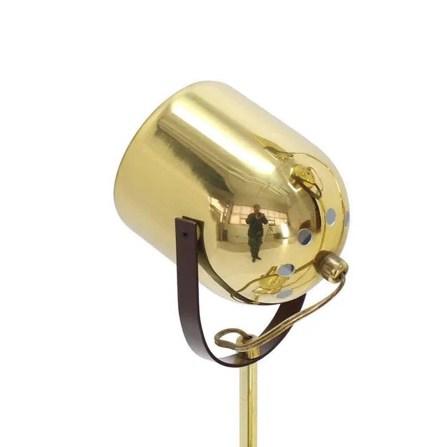 Mid-Century Modern Brass Finish Adjustable Table Lamp For Sale - Image 4 of 10