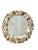 Vintage oval shell encrusted mirror. Beautiful variety of colorful shells on a fabric backed mirror board.
