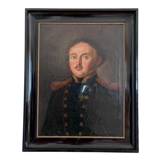 Officer Portrait, 1840s, Oil Painting on Canvas, Framed For Sale - Image 12 of 12