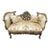 French Style Antique White Tufted Settee For Sale