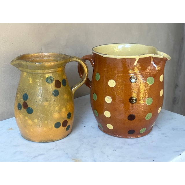 Ceramic French Jaspe Redware Pitcher For Sale - Image 7 of 7