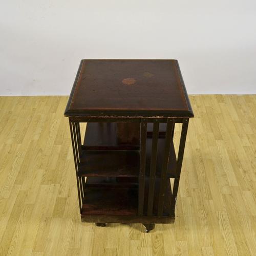 19th Century English Two-Tier Revolving Bookcase in Mahogany Wood For Sale - Image 5 of 9