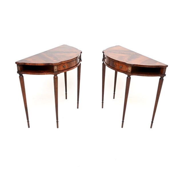 Regency Style Console Tables, 1950, Set of 2 For Sale - Image 3 of 11
