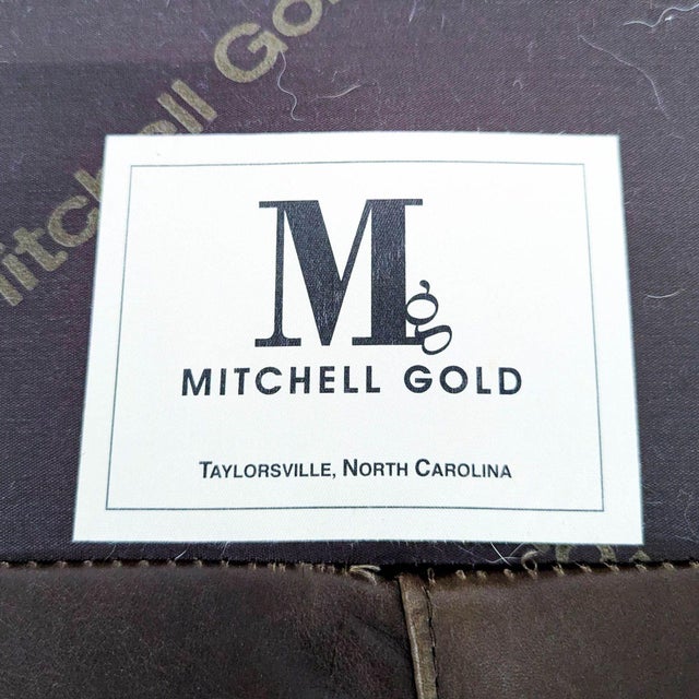 Mitchell Gold 3-Seat Brown Leather Sofa For Sale - Image 13 of 14