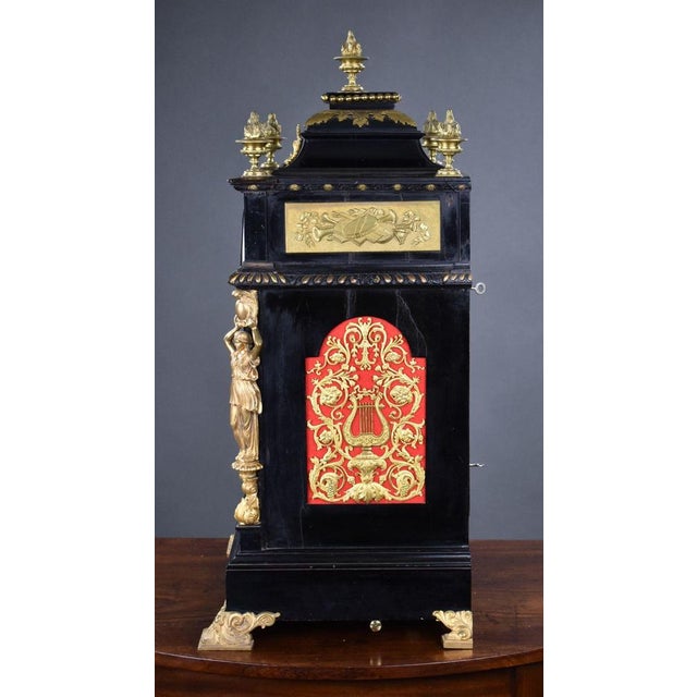 Late 19th Century Victorian Ebonized Bracket Clock by Barraud & Lunds, 1870 For Sale - Image 5 of 18