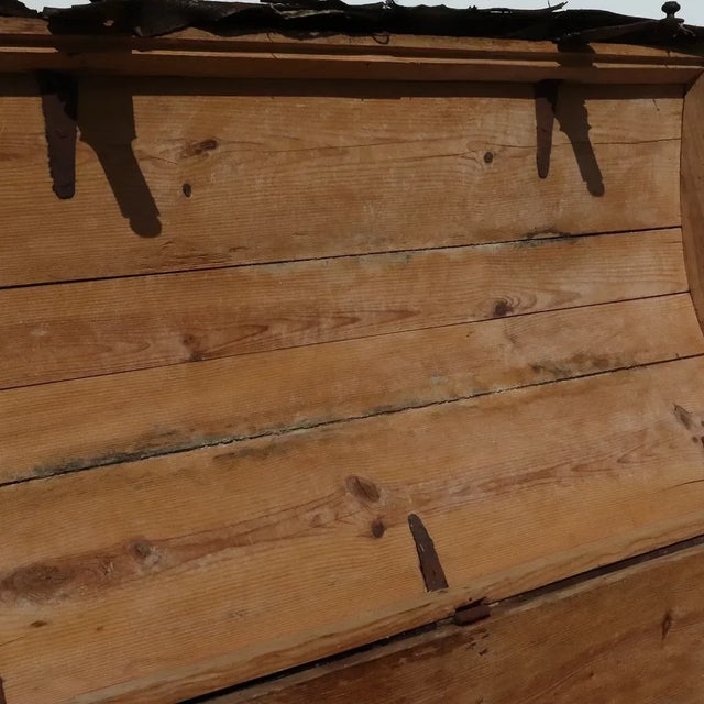 Wood 18th Century Portuguese Baroque Leather Studded Dome-Top Coffer Trunk For Sale - Image 7 of 13