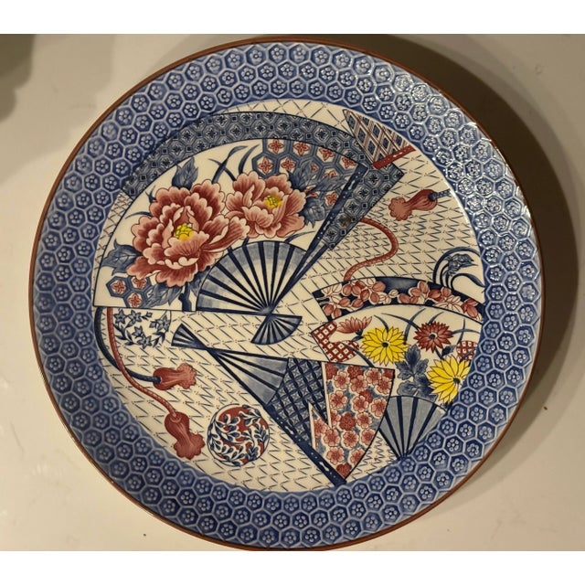 Blue Blue Willow and Pink Floral Chinoiserie Themed Decorative Plate Curation-Set of 13 For Sale - Image 8 of 9
