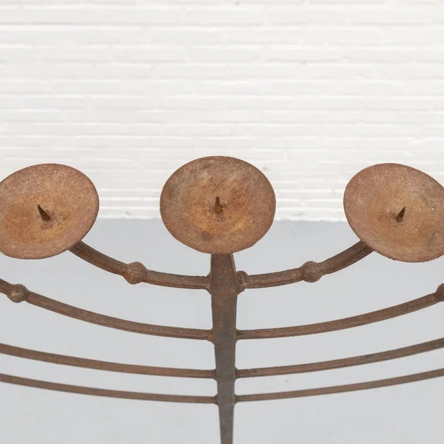 Brutalist Wrought Iron Candleholder, 1960s For Sale - Image 12 of 15