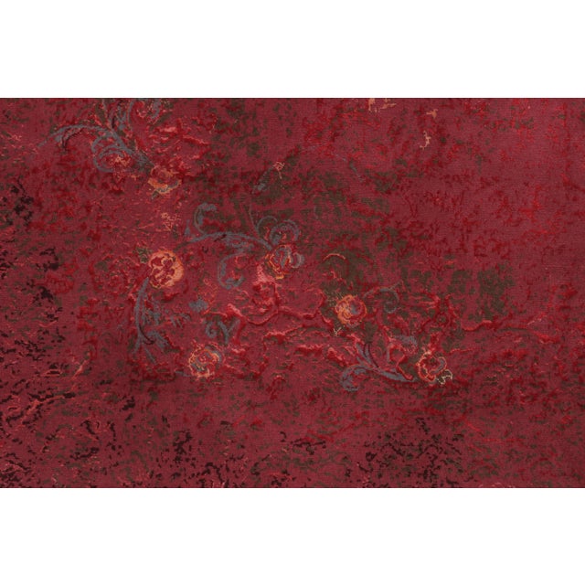 2020s Rug & Kilim’s Distressed Contemporary Floral Rug Pair, in Bright Red & Pink Hues For Sale - Image 5 of 9