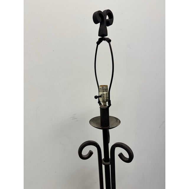 Vintage Art and Craft/Spanish Style Iron Work Floor Lamp For Sale In Los Angeles - Image 6 of 12
