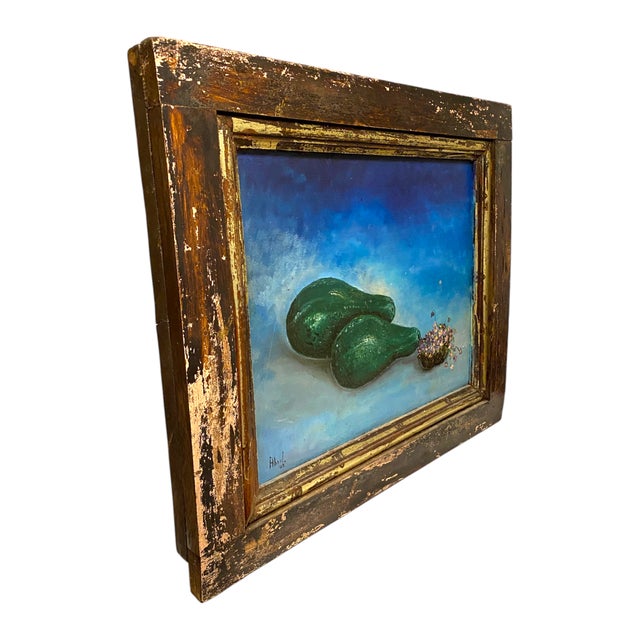 Early 20th Century Still Life Oil Painting Architectural Salvage Floral Flowers Rustic Farmhouse - Signed For Sale - Image 9 of 13
