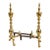 Vintage Pair Federal Style Urn Decor Brass Fireplace Andirons For Sale
