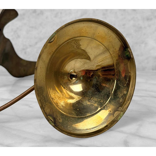 Metal Vintage 16" Coastal Brass Bird in Flight Table Sculpture For Sale - Image 7 of 7