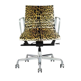 Eames Scalamandre Leopard Office Chair For Sale