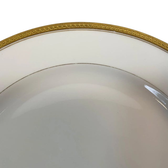 Haviland & Co. Haviland & Co Limoges Antique White China Dinner Plates Gold Trim- Set of 7 For Sale - Image 4 of 11
