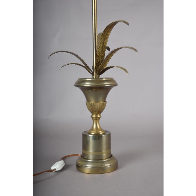 Hollywood Regency Brass Palm Table Lamp, 1960s For Sale - Image 6 of 10