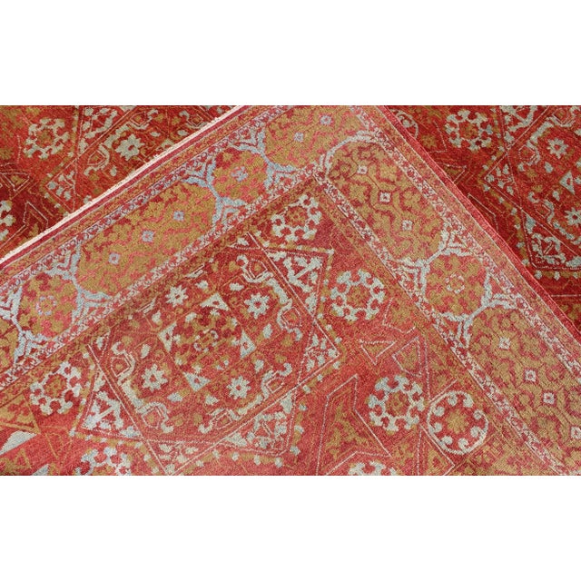 Large Transitional Rug in Red by Keivan Woven Arts 11' X 15' For Sale - Image 10 of 11