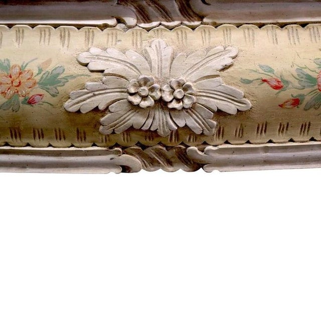 Yellow Vintage Niccolini Italia Rococo Floral Carved & Custom Painted Armoire C1940, Attributed For Sale - Image 8 of 15