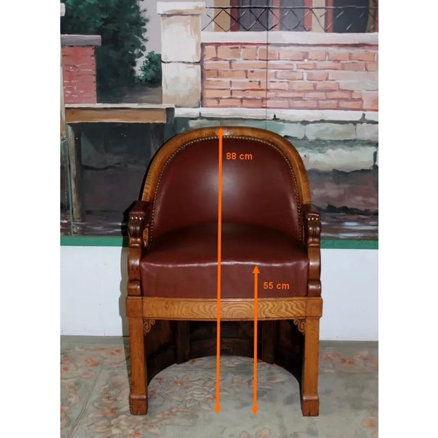 Tribunal Armchair in Oak For Sale - Image 9 of 11