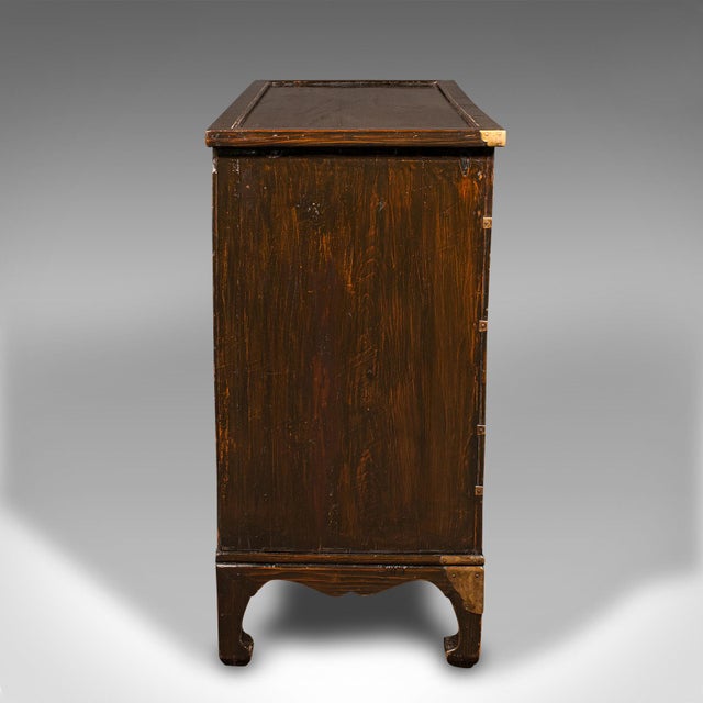 1880s Victorian Antique Raised Chest, Korean, Elm, Pear, Side Cabinet ...